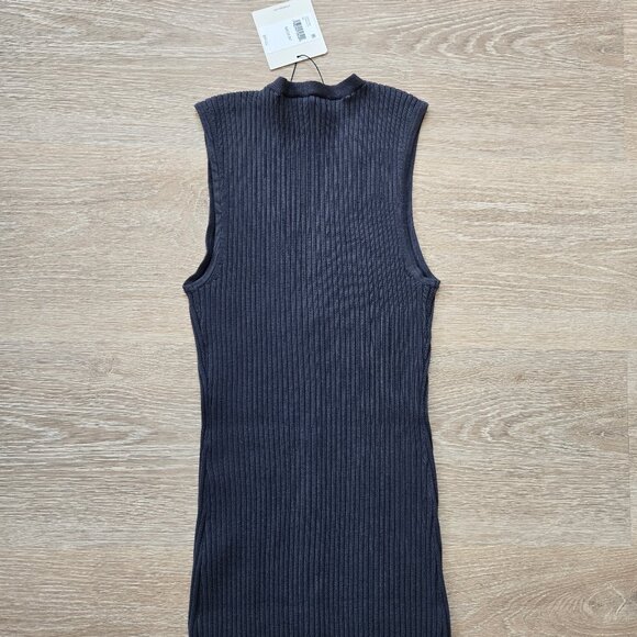 NWT Calvin Klein Women’s Cotton Rib V-Neck Button Dress Medium $99 New With Tags - Picture 12 of 17